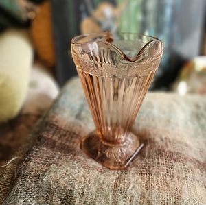 Vintage Depression Glass Pink Adam Pitcher Art Deco